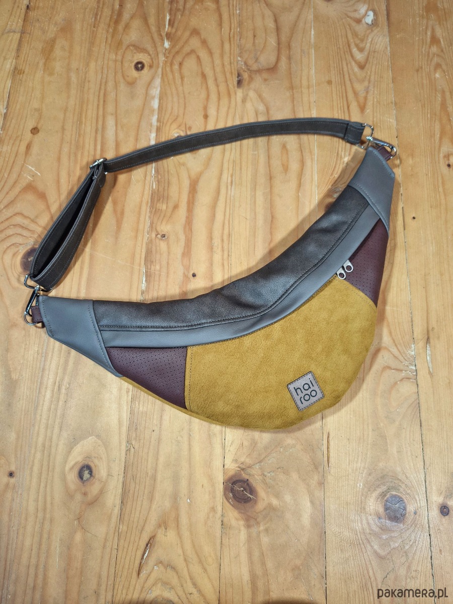 saszetka nerka SALE Nerka "Haru" brązowo musztardowa no waste 2
