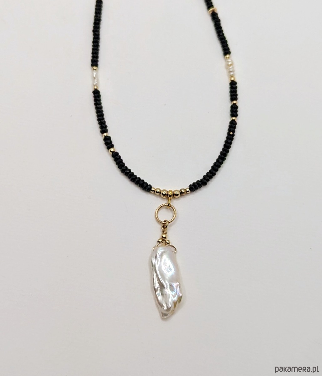 złote naszyjniki Naszyjnik szlachetny z piękną perłą 8