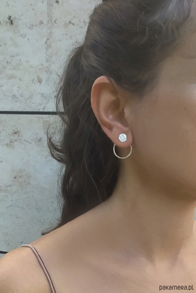 kolczyki pozłacane Kolczyki DOUBLE RINGS, srebro 925 pokryte 24K złotem 1