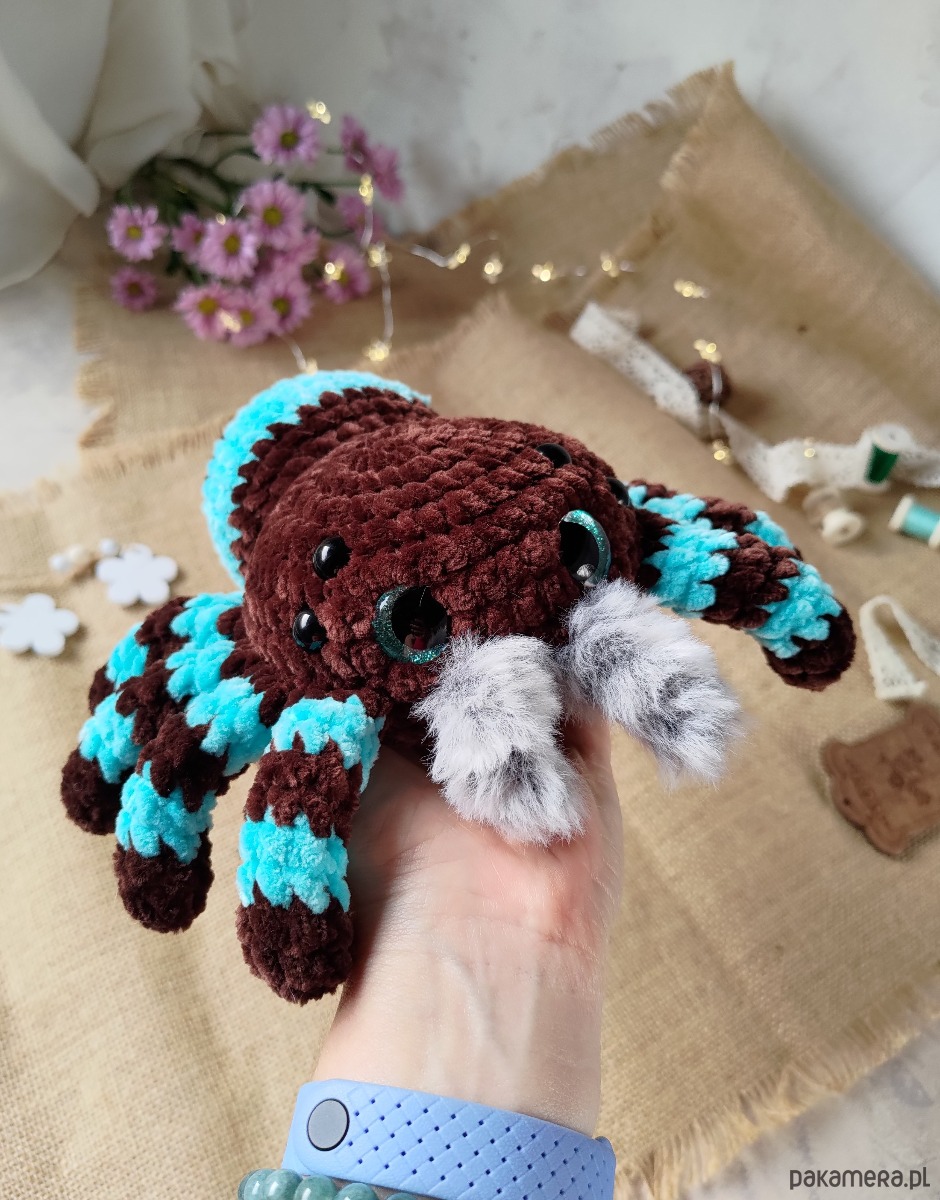 misie i maskotki Duży pajączek pluszowy, Przytulanka dla dziecka, Zabawka na prezent 1