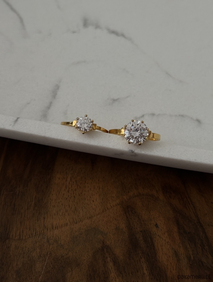 pierścionki złote Pierścionek z różowego złota z małą cyrkonią 2