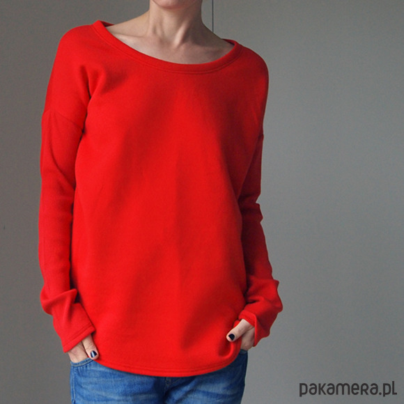 bluza bez kaptura damska Gruby Wąski rękaw Szary 4
