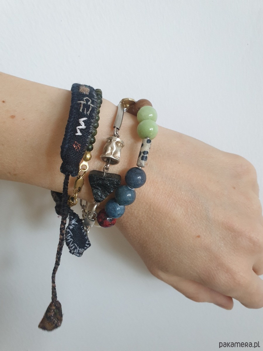 bransoletki z kamieni naturalnych Bransoletka BOHO ART jadeit, turkus, brąz, beż, krem 5