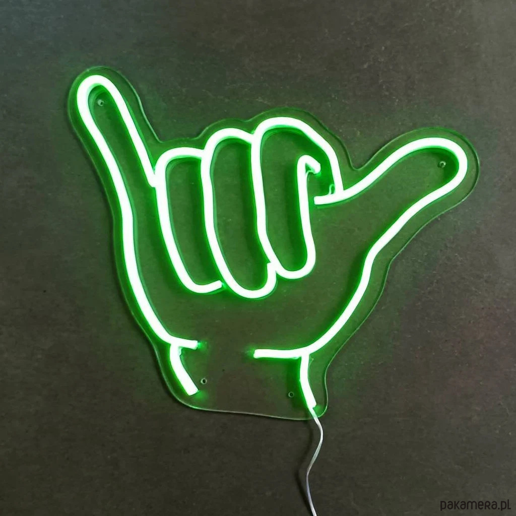 dekoracje świetlne Neon LED Shaka / Hang Loose lampa ścienna, surf vibe 3
