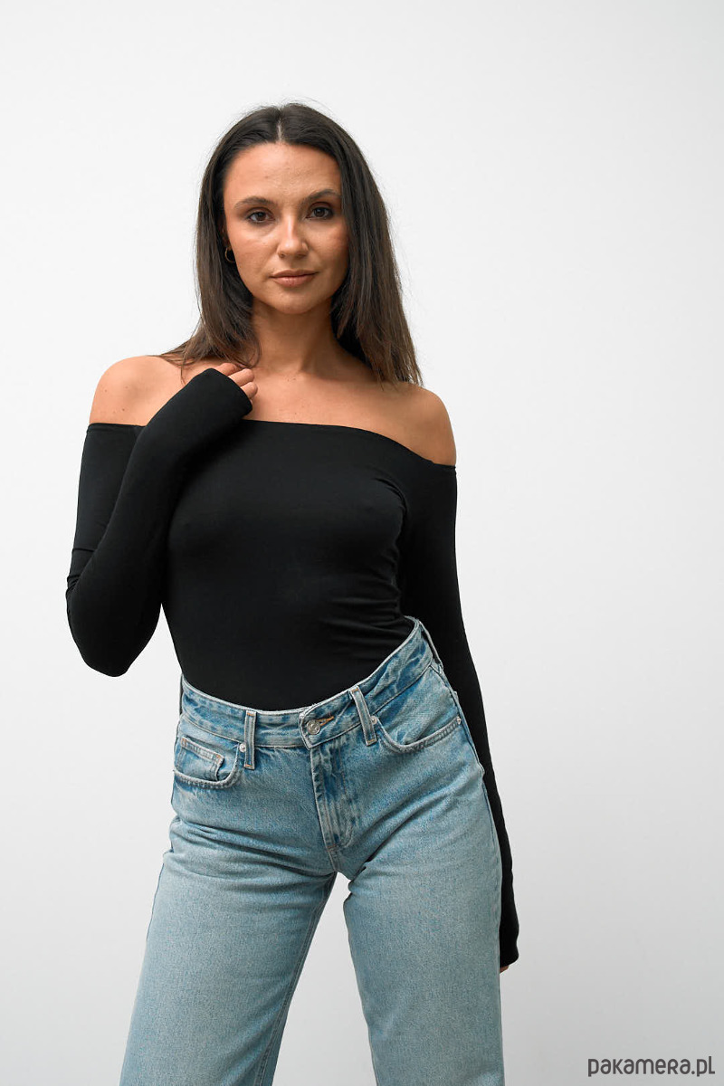 bluzki z długim rękawem damskie Bluzka Sara black 1