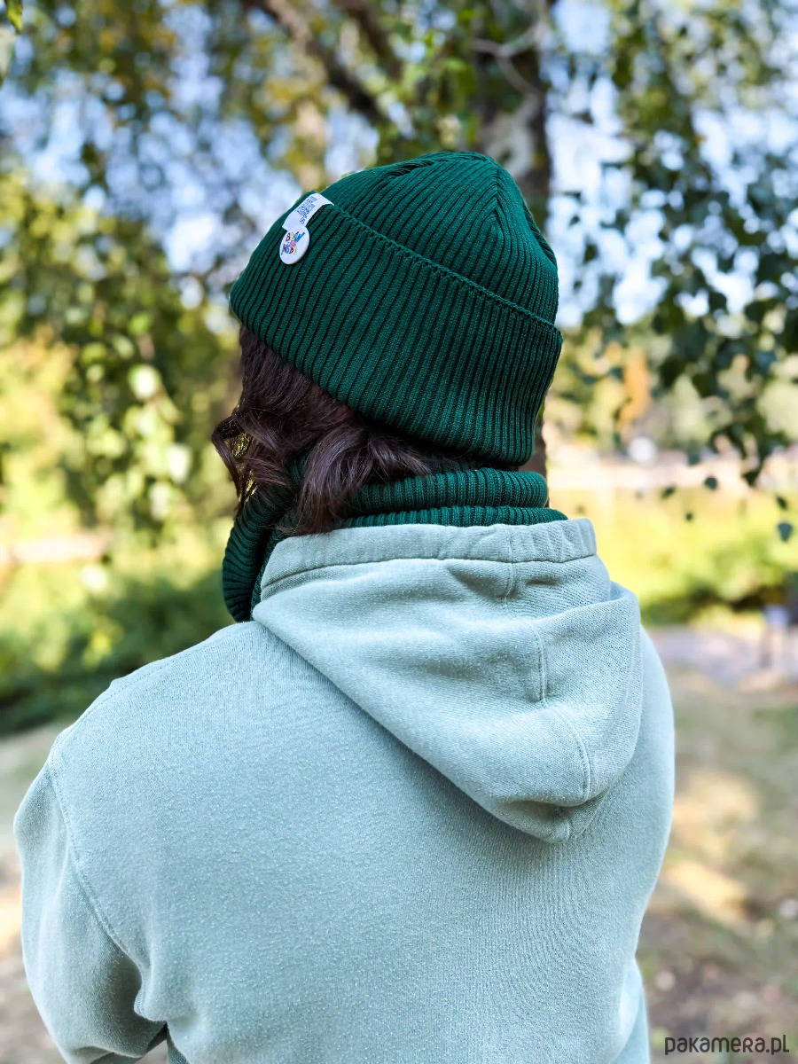 czapki damskie Męska czapka beanie z bawełny logo kolorowe Zielony 6