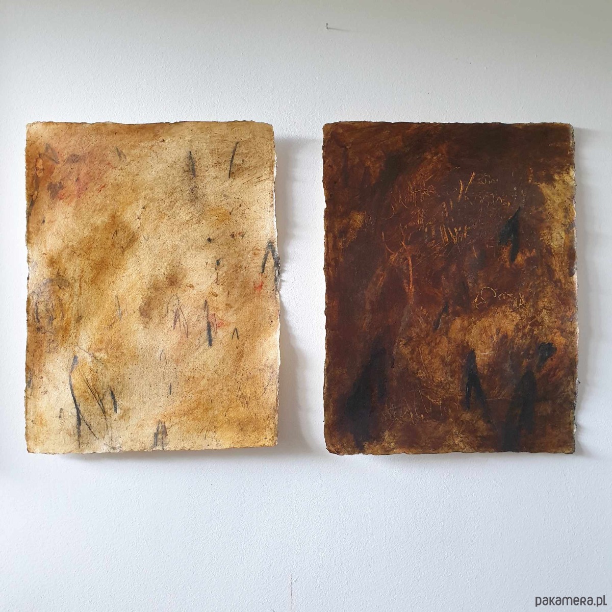 obrazy Abstrakcja Wabi Sabi nr 12, 47x36 cm, pigmenty ziemne, akryl 2