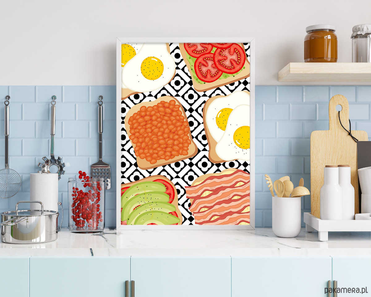 plakaty Plakat Idealne śniadanie na talerzu 2