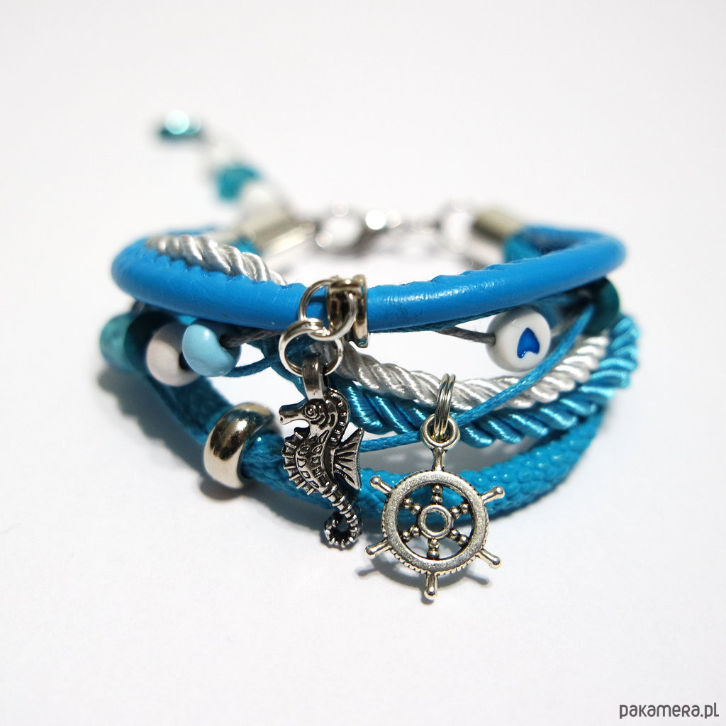 bransoletki na sznurku Bransoletka - Konik morski - rzemienie 2