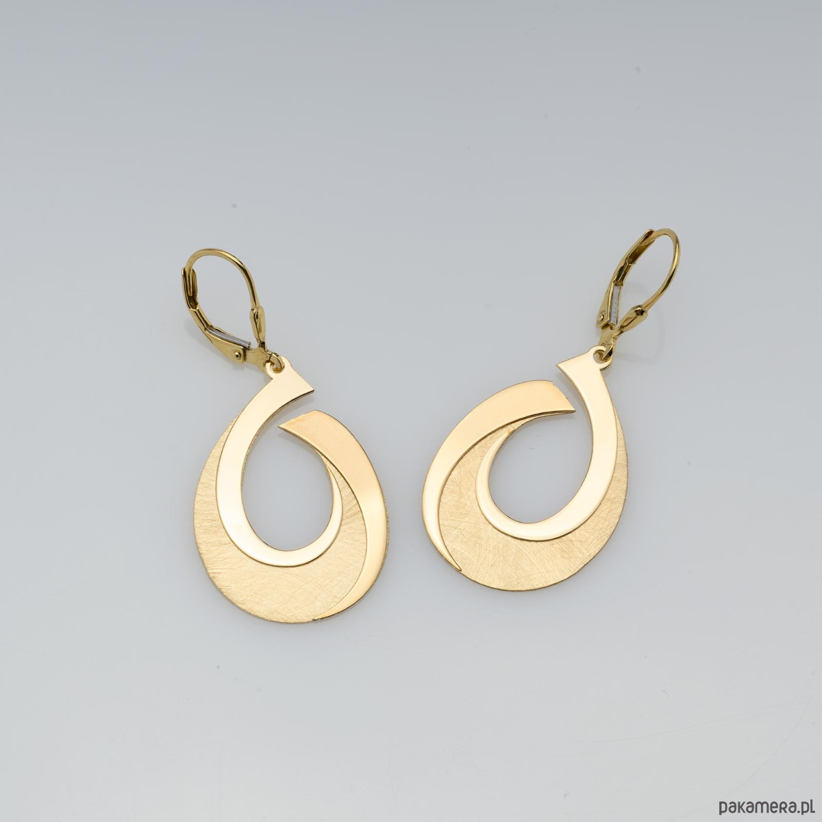 kolczyki pozłacane Kolczyki srebrne 925 pozłacane długie owalne 1