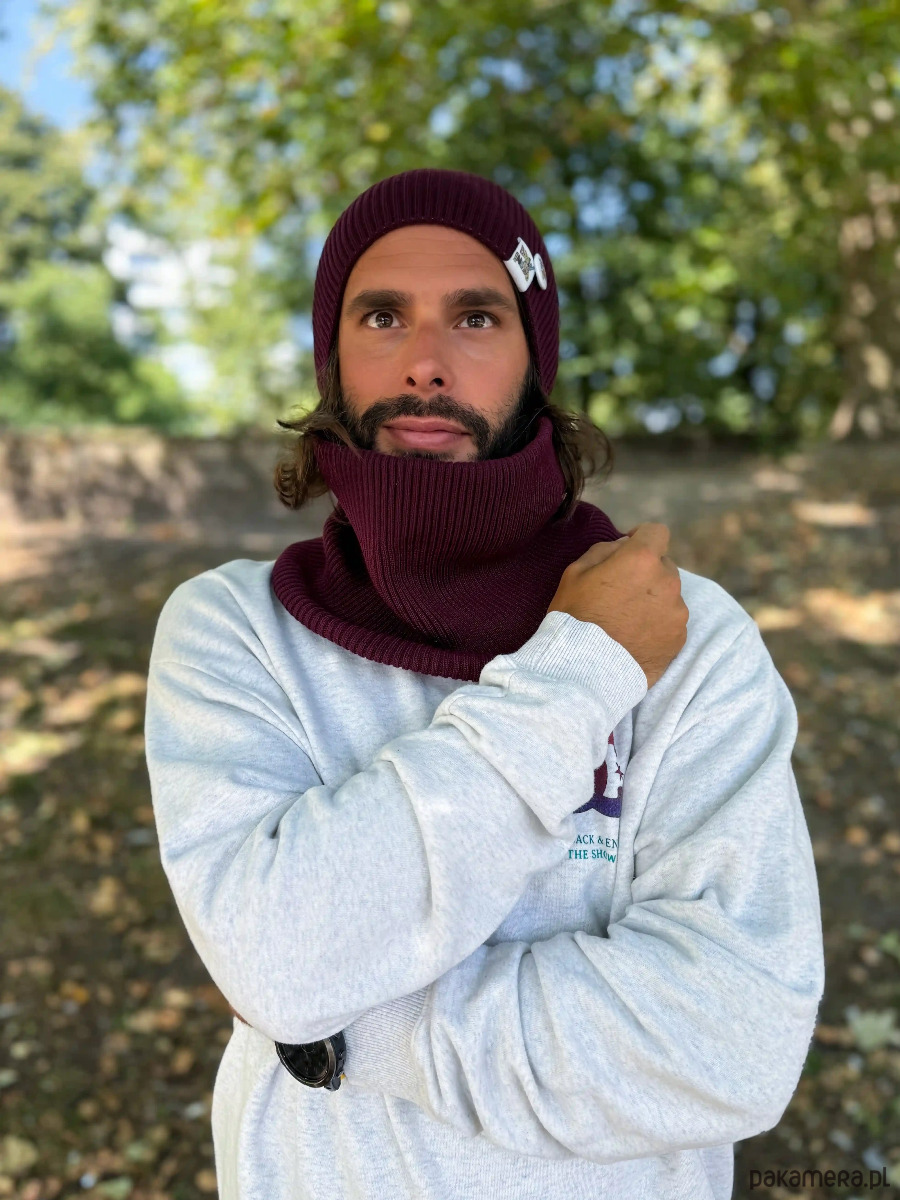 tuby i kominy Męski bawełniany komin Bordo 1