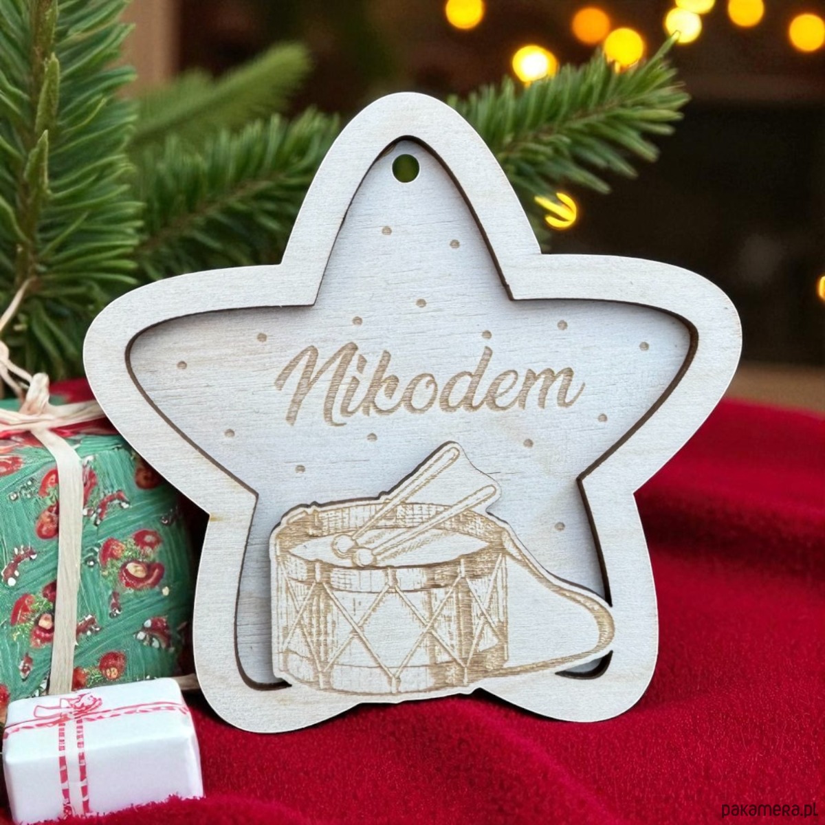 ozdoby choinkowe Bombka Gwiazdka z Imieniem Bębenek 1