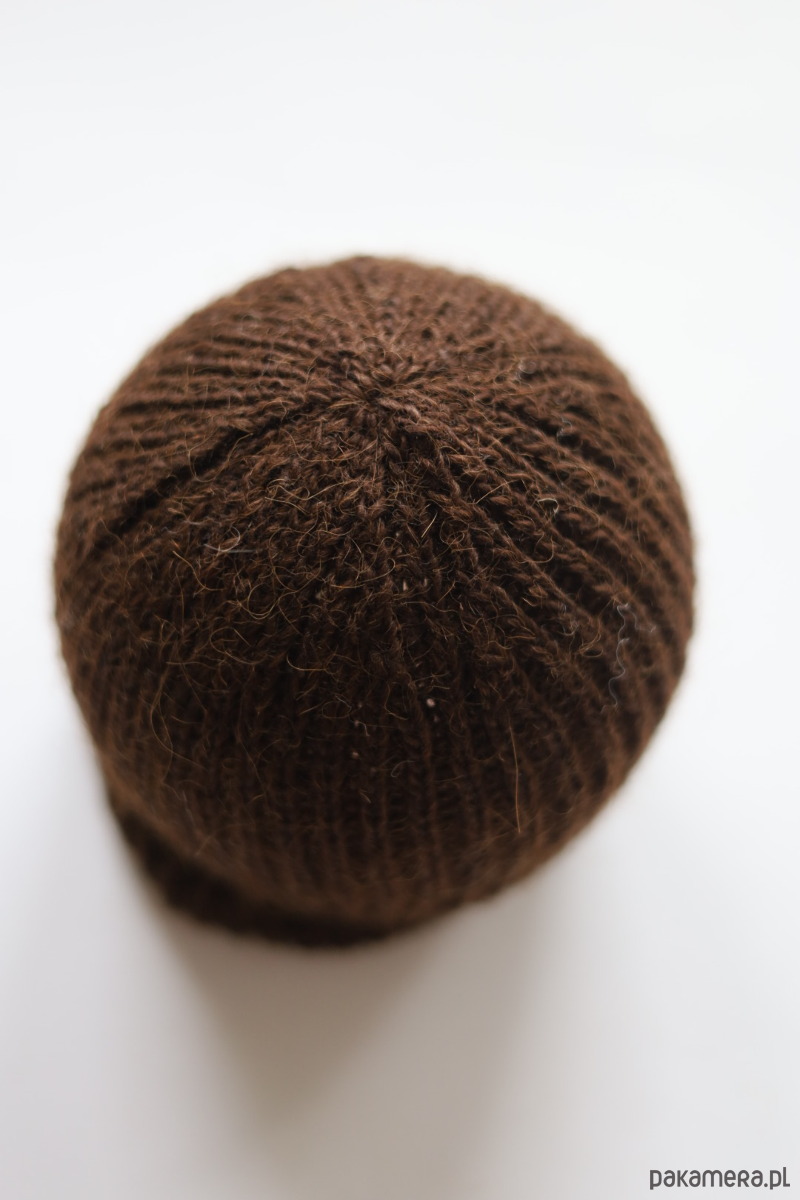 czapki damskie Czapka z wełny czekoladowy brąz 3