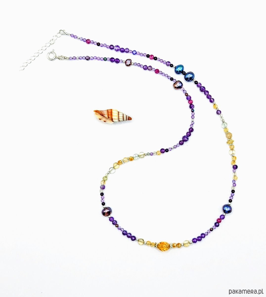 srebrne naszyjniki Naszyjnik z ametystem i cytrynem ombre 4