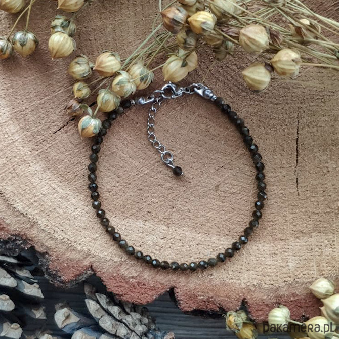 bransoletki z kamieni naturalnych Bransoletka z obsydianem - Autumn Forest III 2