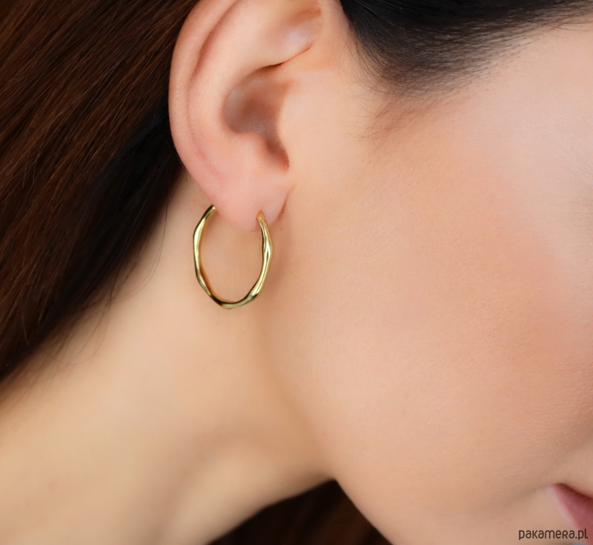 kolczyki pozłacane Złote kolczyki kołą "Bamboo" - srebro 925 pozłacane 1