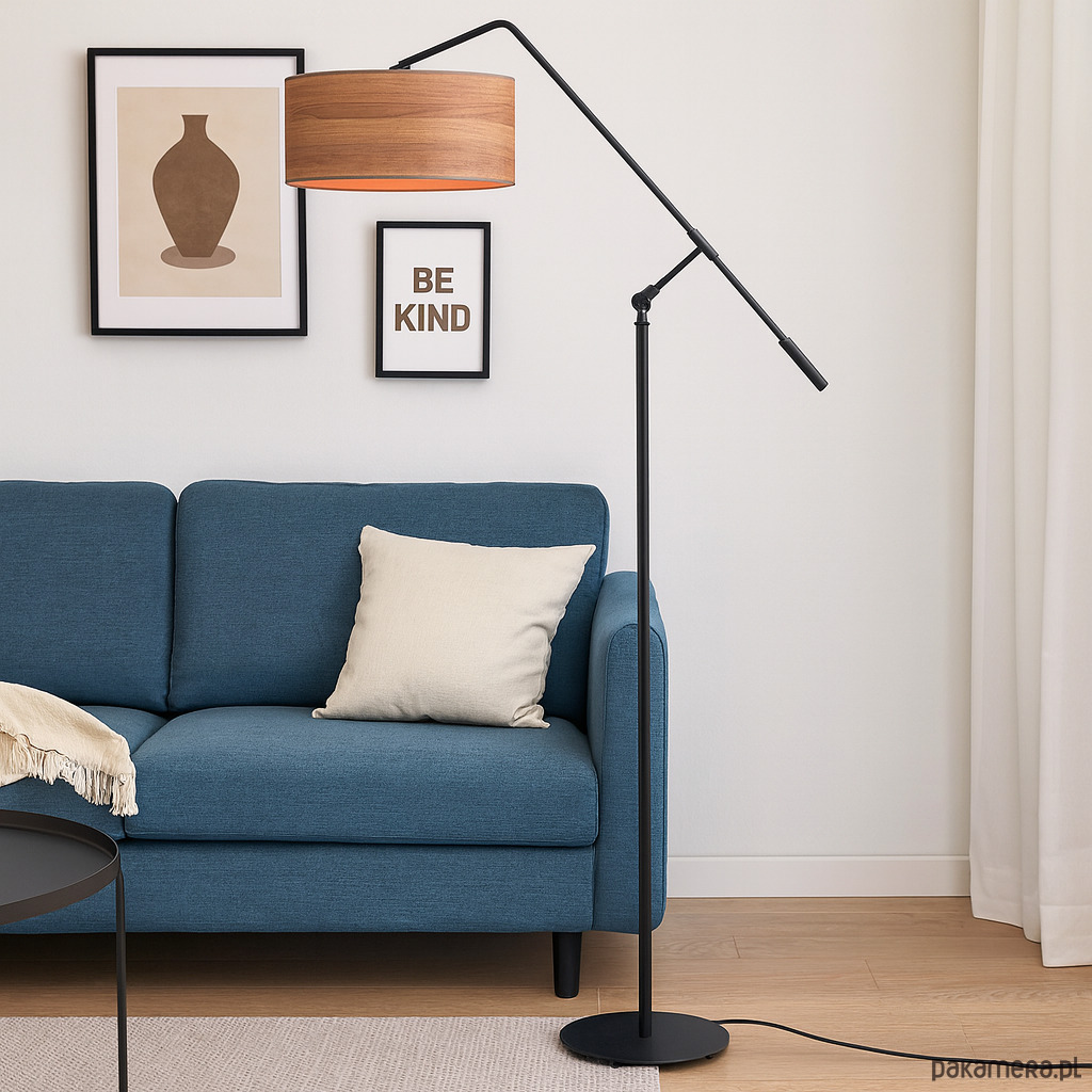 lampy podłogowe Eklektyczna lampa stojąca na wysięgniku ruchomym LIBERIA ECO 1