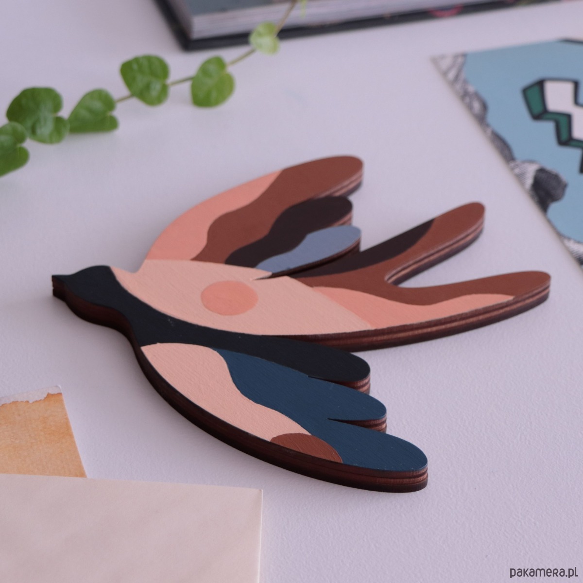 Ozdoby na ścianę Jaskółki drewniany dekor/ art 4 2