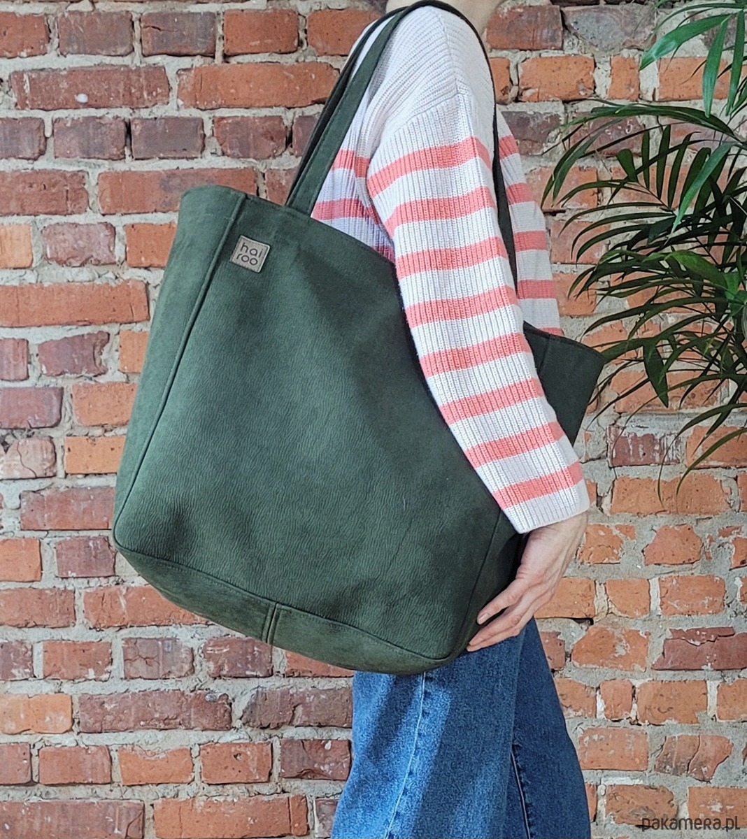 torby na ramię Lazy bag Bukka zielona vegan oversize 2