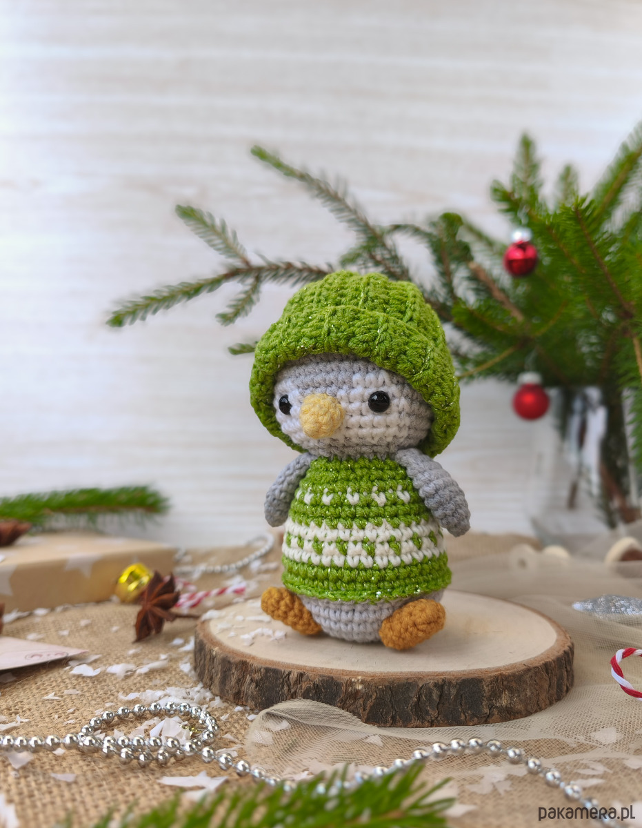 misie i maskotki Mały pingwinek w pudełku, Zabawka na prezent, Prezent dla dziecka 5