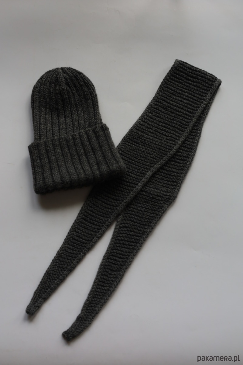 czapki damskie Czapka z wełny i alpaki szara 5