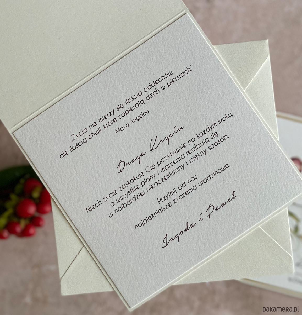 kartki scrapbooking Kartka urodzinowa z kopertą prezentową, BH 65 3