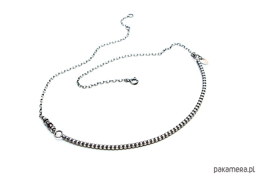 srebrne naszyjniki Kulkowa obręcz  kolia 2