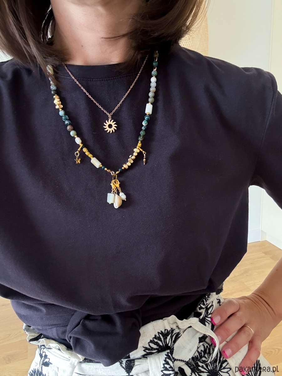 naszyjniki - inne Długi naszyjnik z kamieni naturalnych boho 2