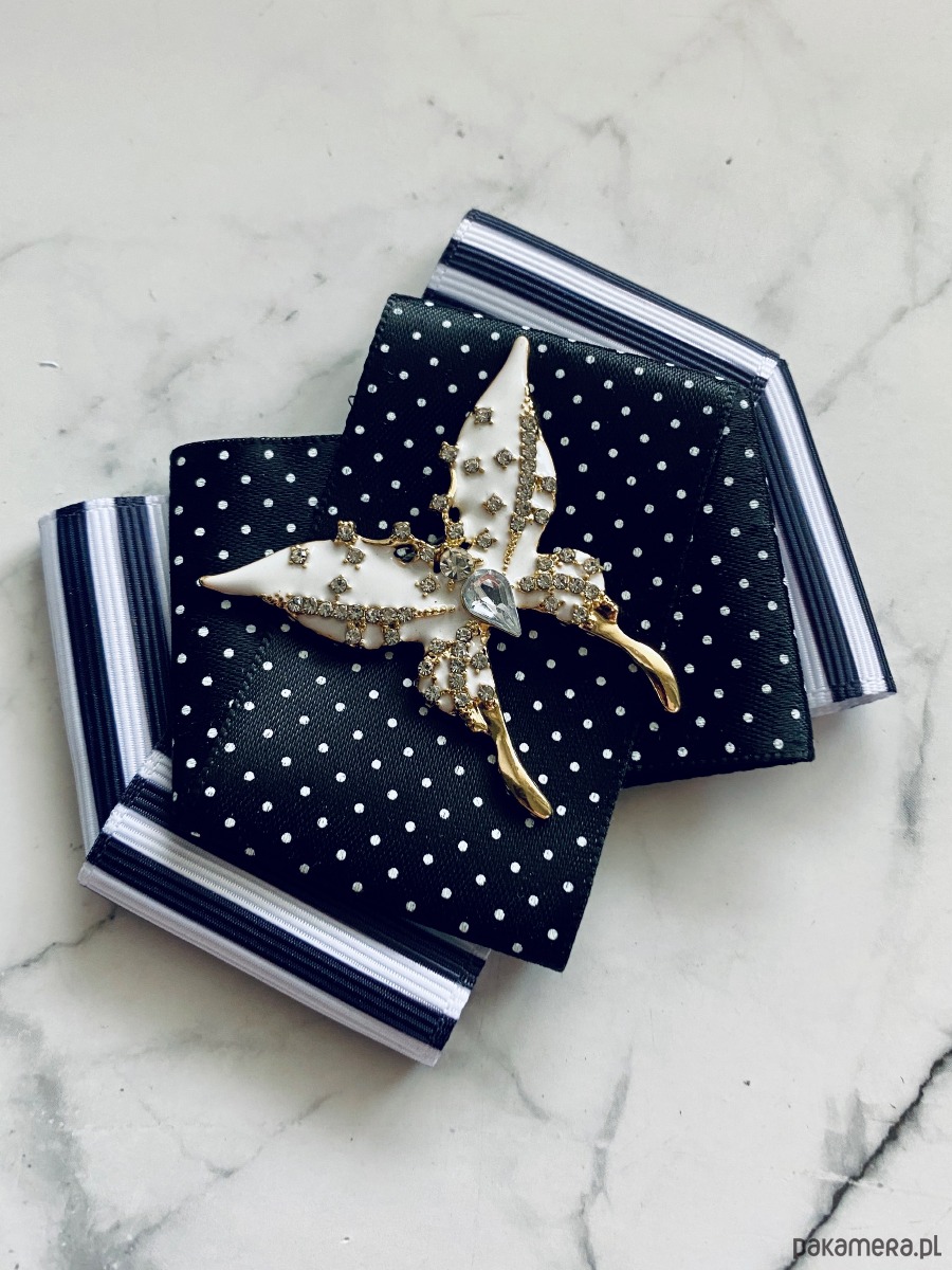 broszki Brosza Black & White z cudownym Motylem  NEW 7