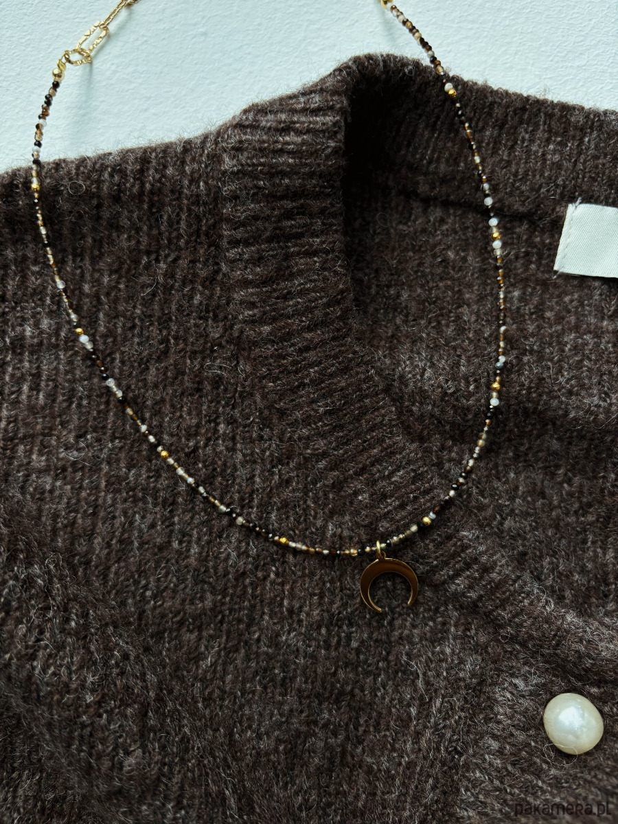 złote naszyjniki Naszyjnik Agat Brązowy Księżyc 1