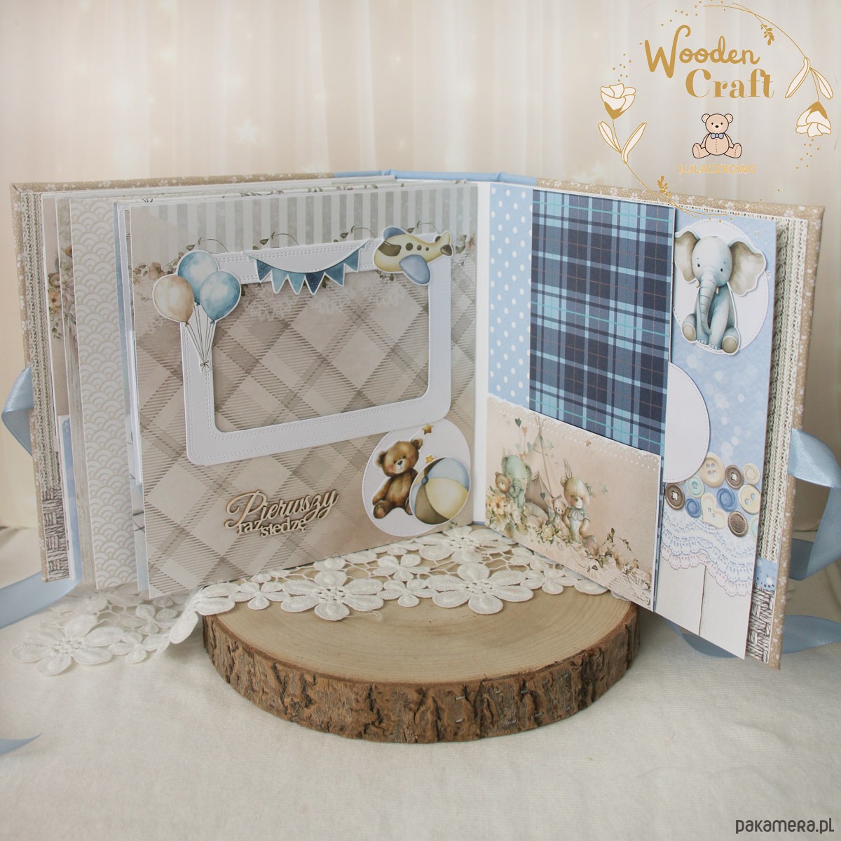 notatniki i albumy Album dziecięcy na chrzest, roczek, narodziny "Boy's Little World"GOTOWY 7