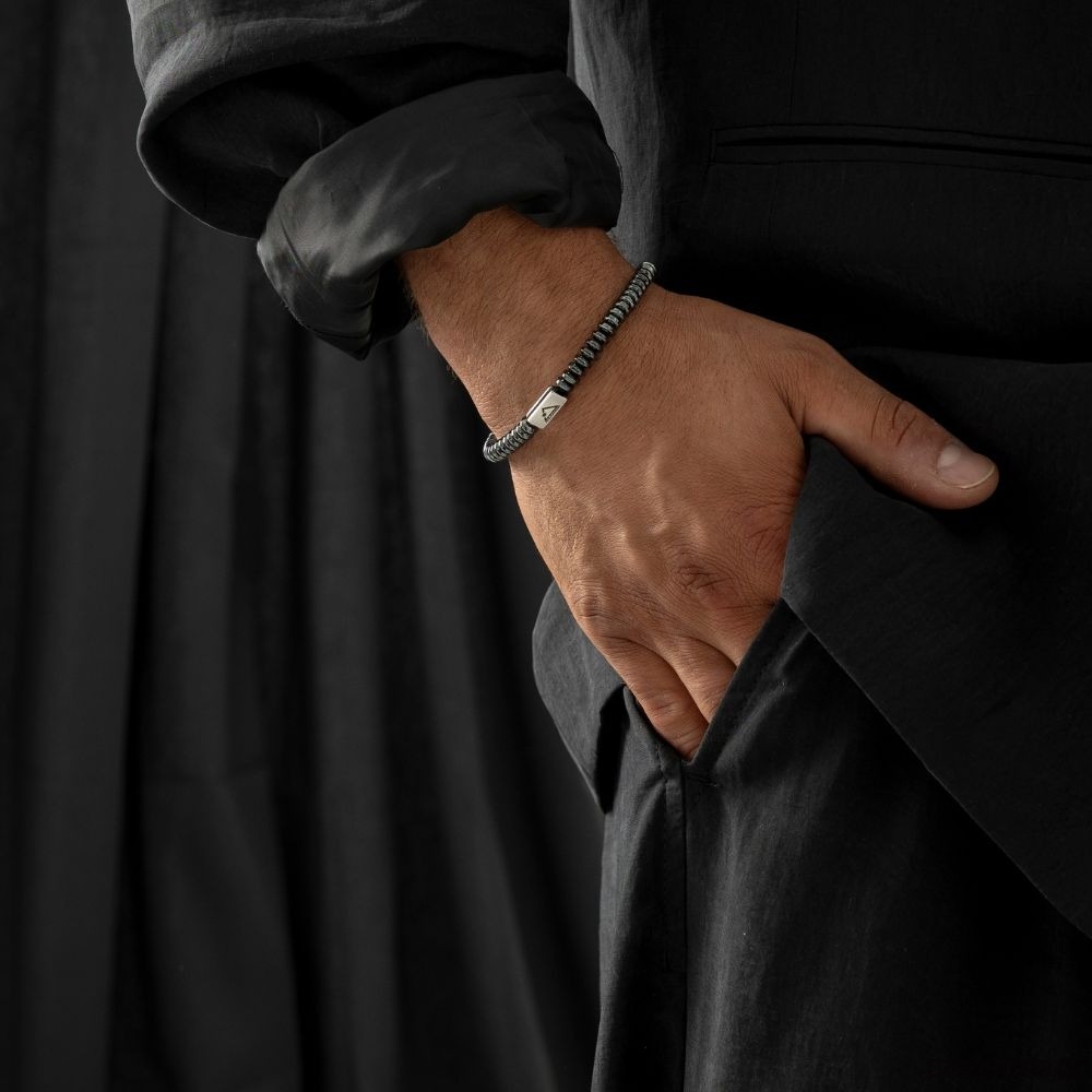 biżuteria męska Hematyt na sznurku 1