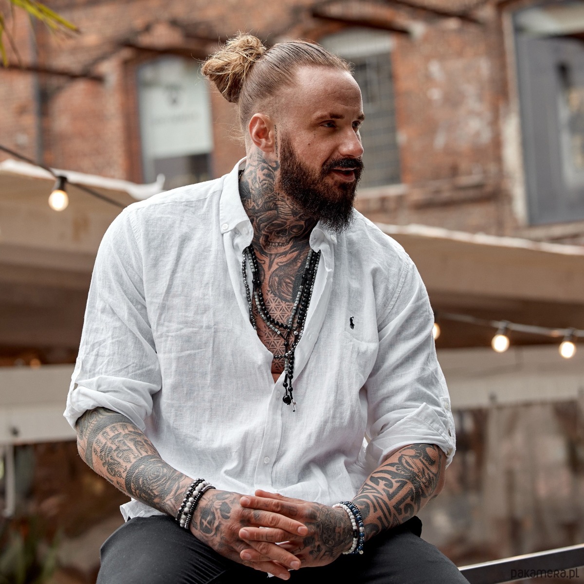 biżuteria męska Męska bransoletka na sznurku z kamieniem wojowników 4