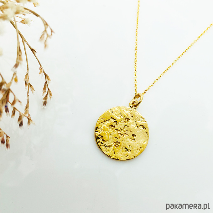 Naszyjnik Mapa Świata z kompasem, prezent 3566839 - Pakamera.pl