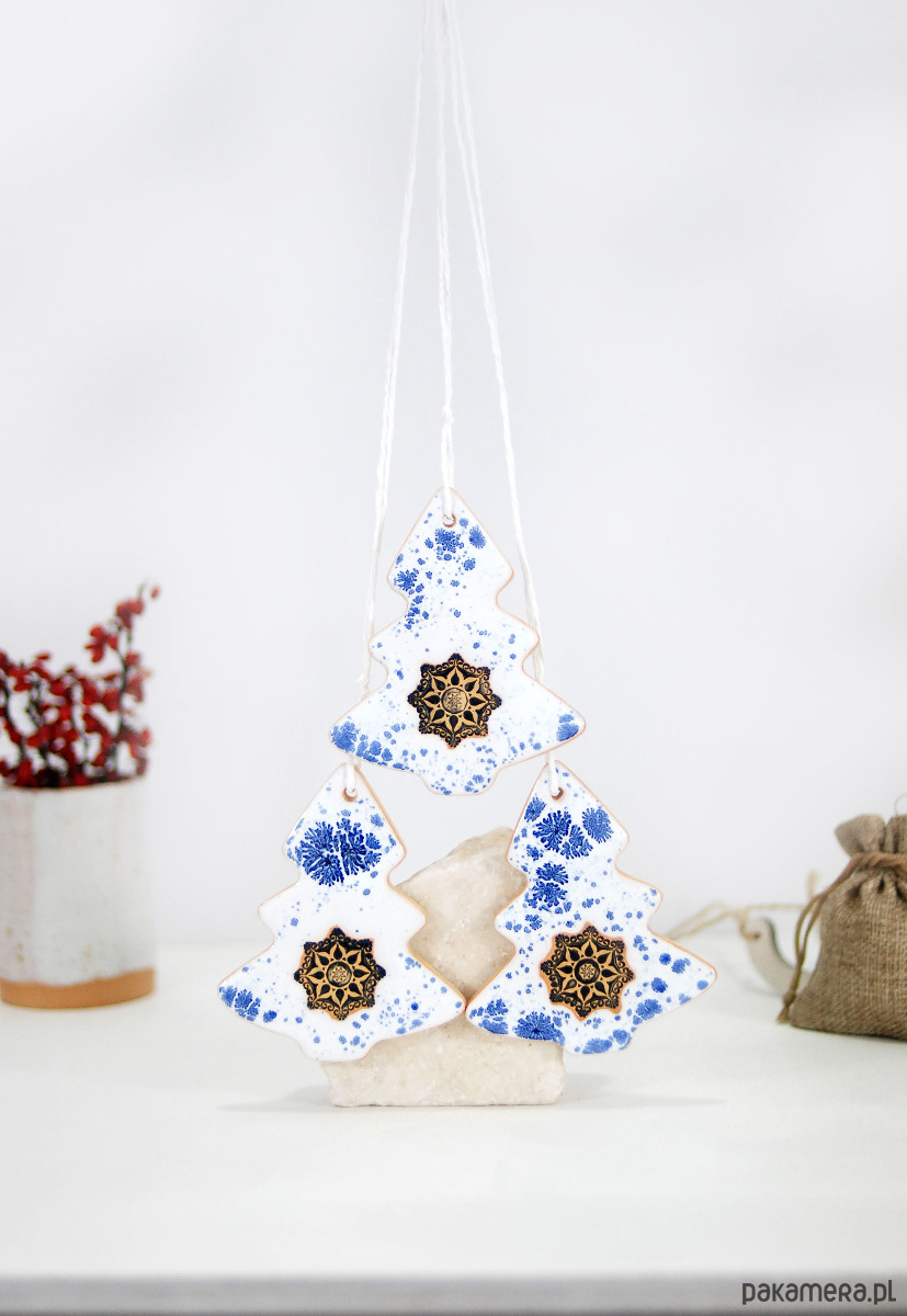ozdoby choinkowe Ceramiczne ozdoby świąteczne choinki - zima 9