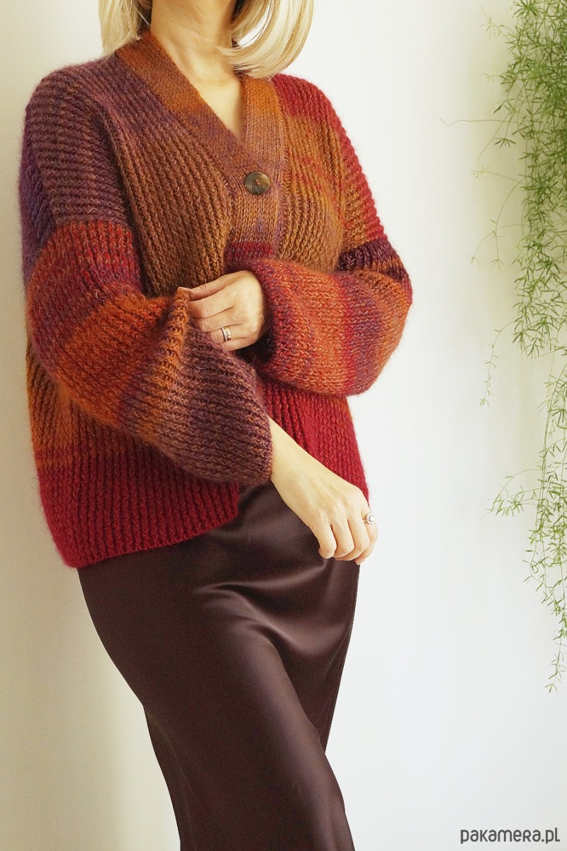 kardigany damskie Kardigan Poema - dzikie wino 4