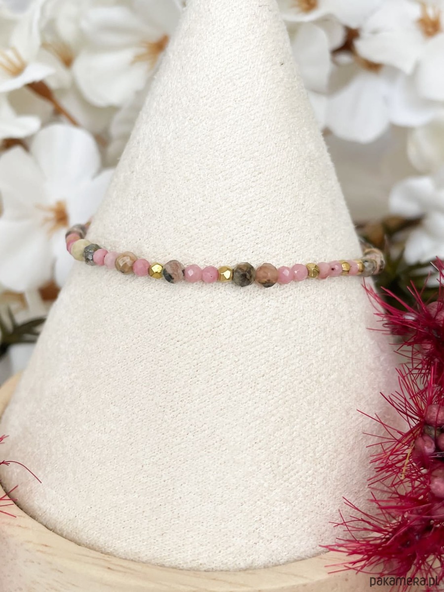 bransoletki na sznurku Bransoletka z alfabetem Morse Rodonit, rodochrozyt, hematyt 1