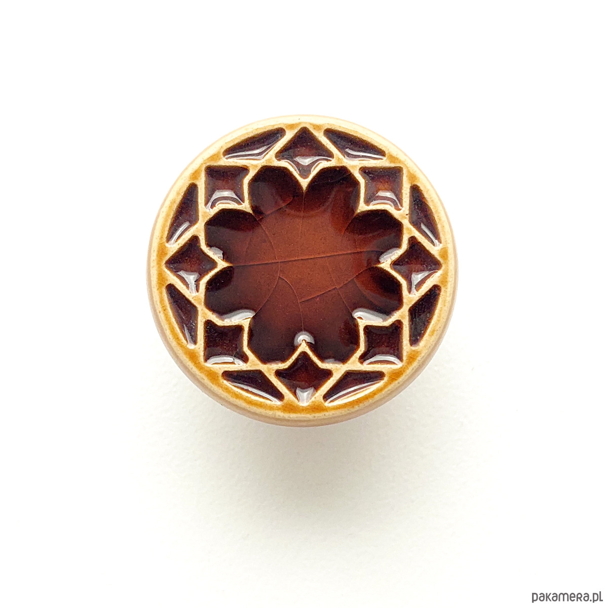 gałki do mebli Gałka do mebli, brązowo-miodowa, wz.3 1