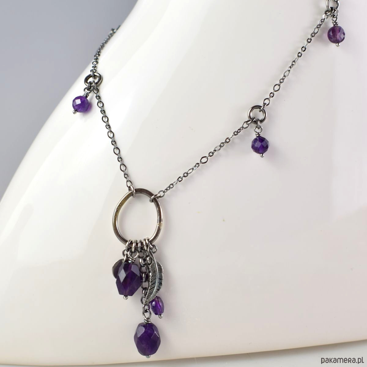 srebrne naszyjniki Ametystowy czar  - srebrny naszyjnik 1