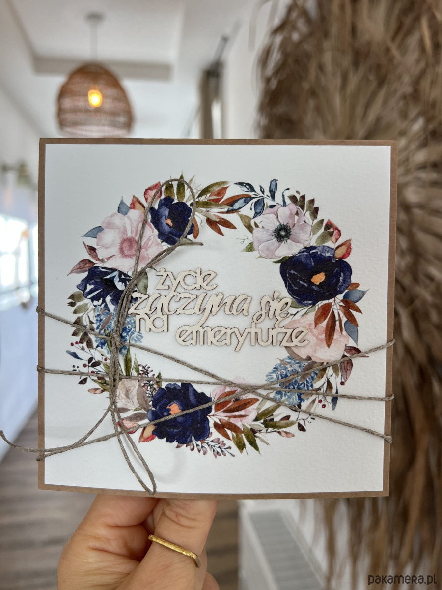 kartki scrapbooking Kartka ręcznie robiona z okazji przejścia na emeryturę 1