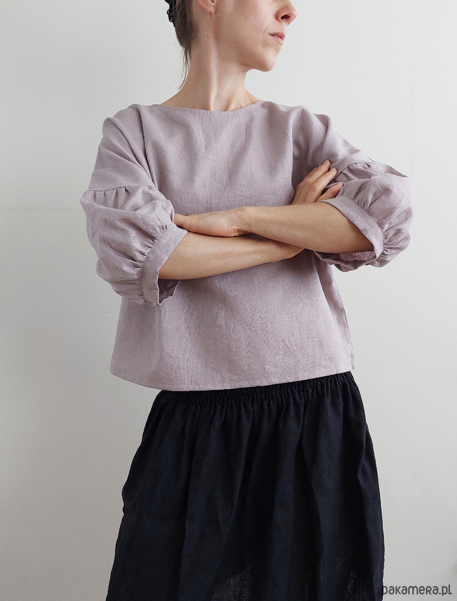 bluzki - inne Bluzka "COSMOS" 100% len, old rose 5