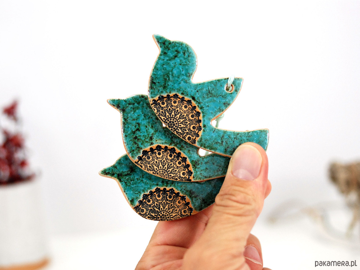 ozdoby choinkowe Turkusowe ptaszki w locie - ozdoby choinkowe 5