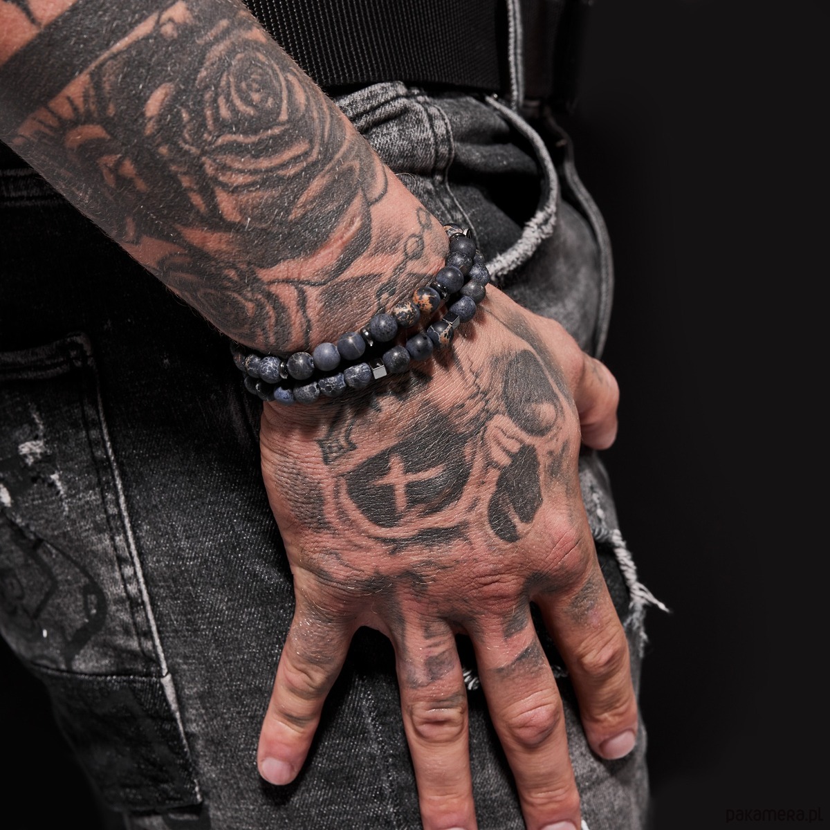 biżuteria męska Jaspis i Hematyt (kostka) - męska bransoletka z kamieni naturalnych 2