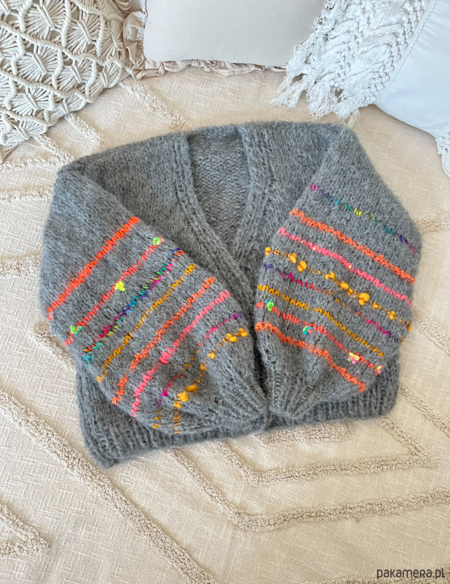 kardigany damskie Kardigan pomarańcze 1