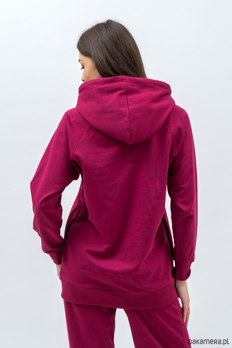 bluza z kapturem damska Bluza z kapturem  ,,SEHER" amarant 2