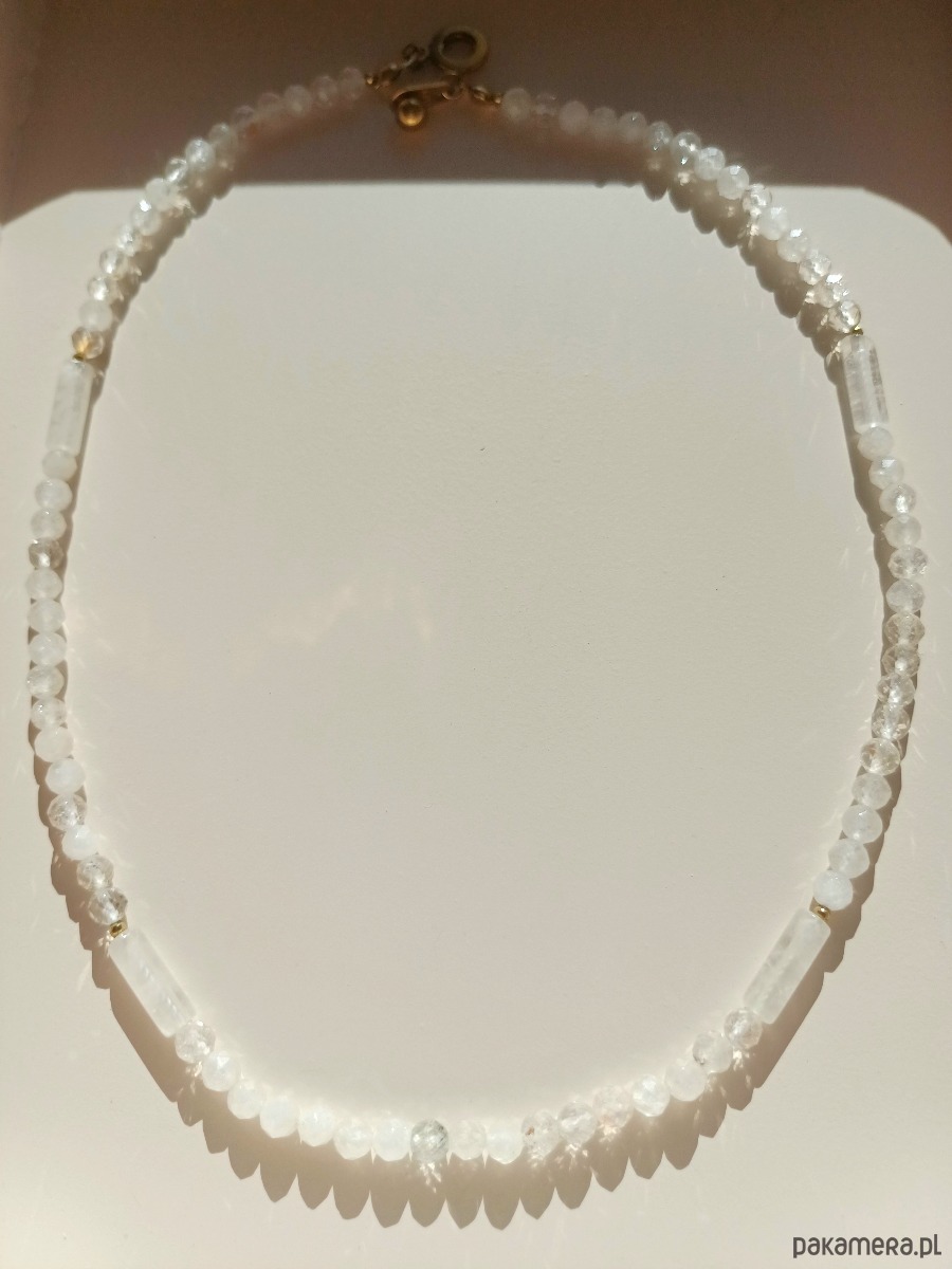 naszyjniki - inne Delikatny naszyjnik z  kryształem górskim 3