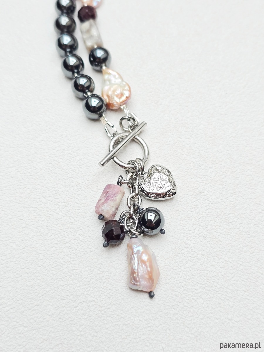 naszyjniki - inne Naszyjnik Grafitowe Love 1