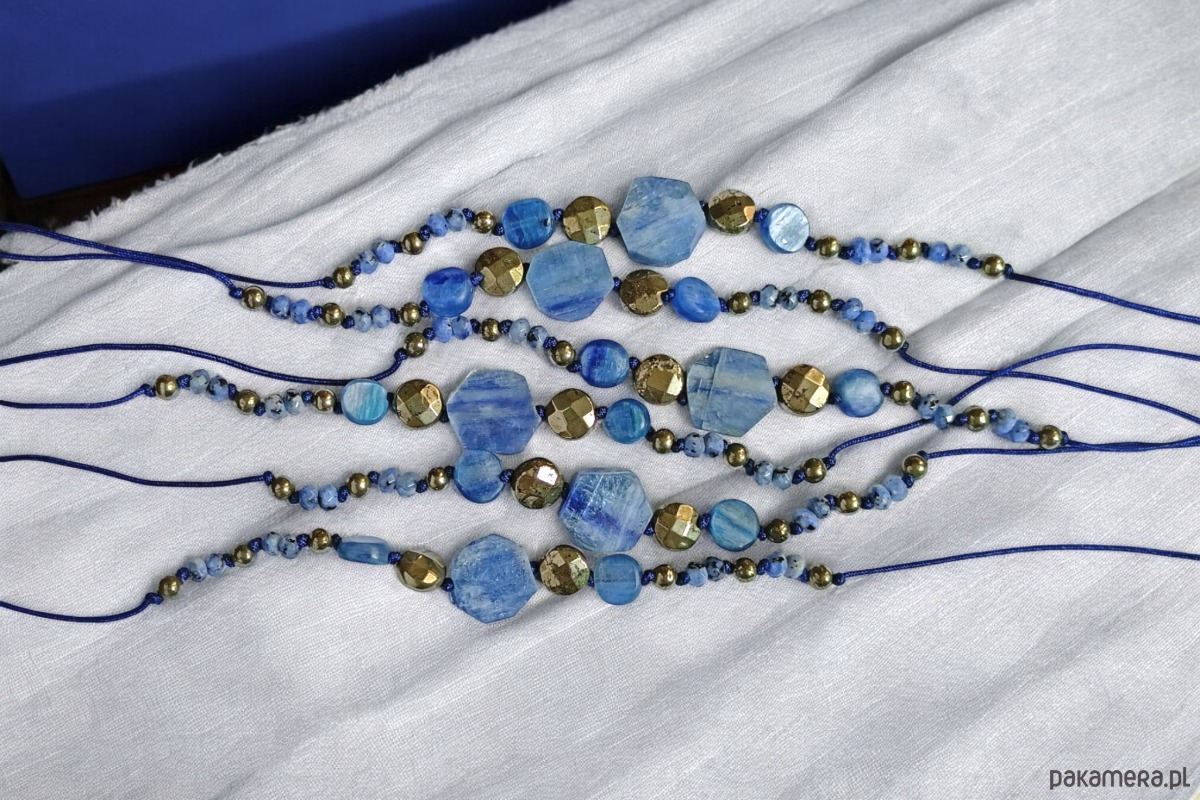 bransoletki z kamieni naturalnych KONCENTRACJA, KREATYWNOŚĆ - kyanit, piryt - amulet 1