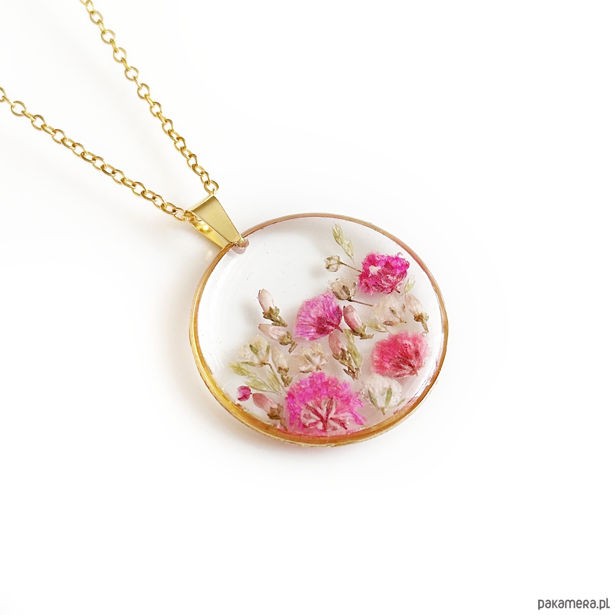 naszyjniki - inne Naszyjnik z kwiatami, prezent na święta 2