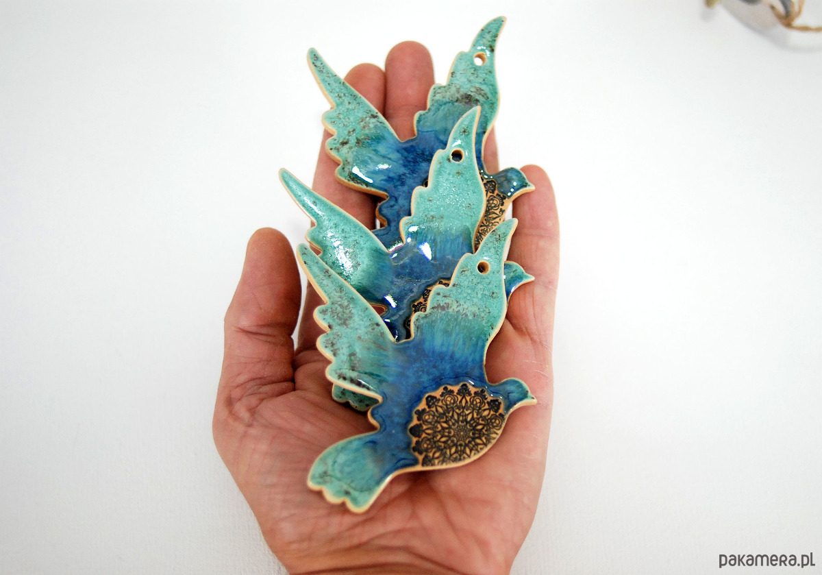 ozdoby choinkowe Turkusowe ptaki w locie - ozdoby na choinkę 5